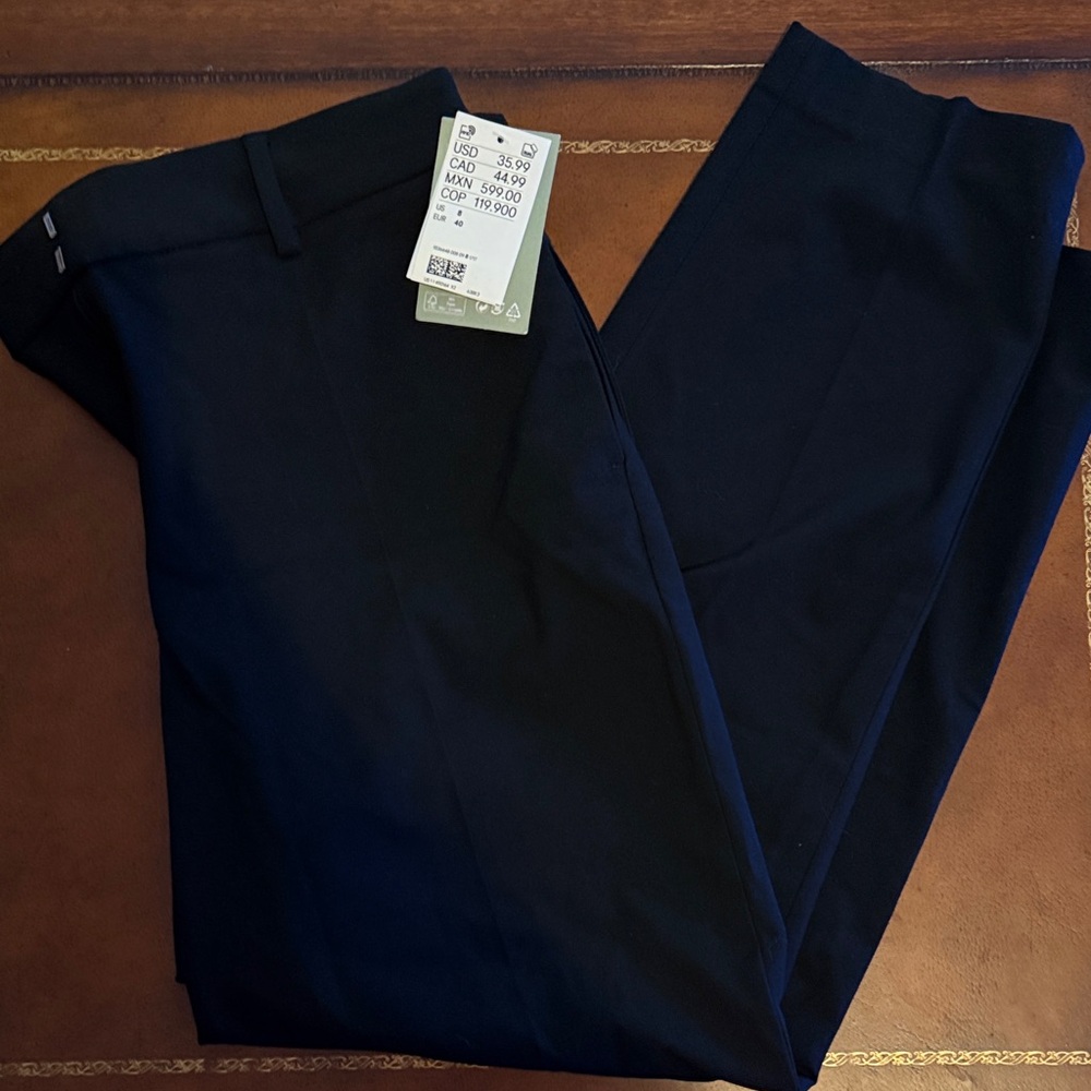 H&M Black Straight Leg Dress Trousers